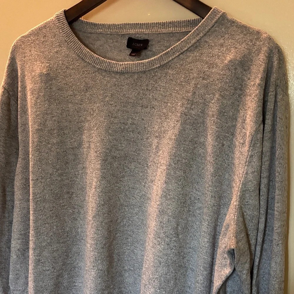 J. Crew Men’s Heather Gray Cotton Crew Neck Sweater Size XL Classic